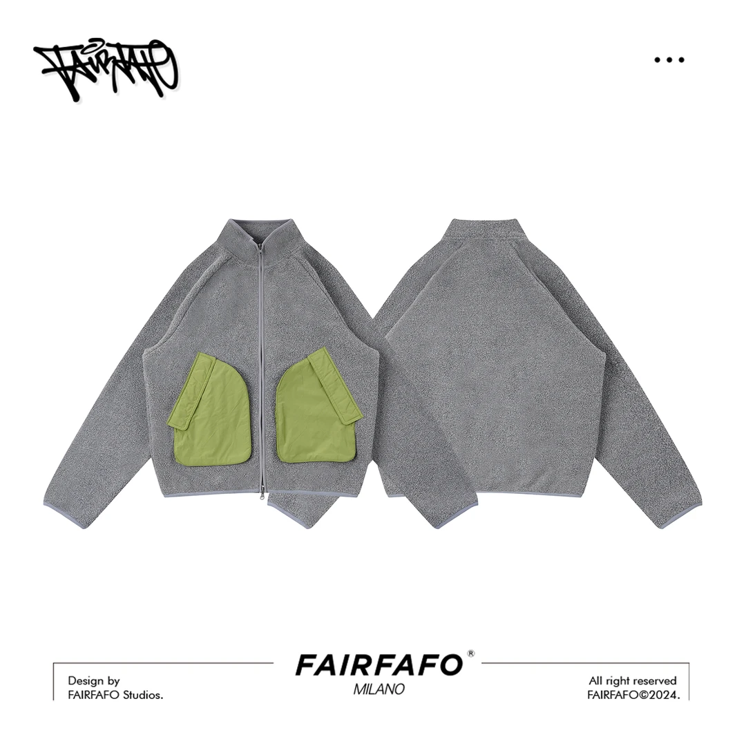 FAIRFAFO林肉肉【立体口袋羊羔绒外套】WTAL48041美式长袖时尚休闲
