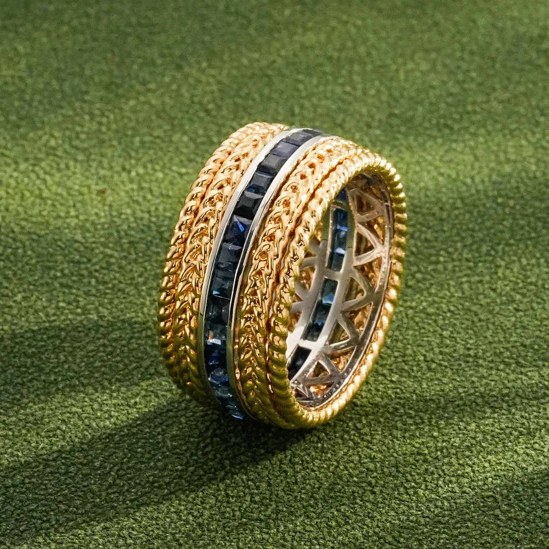 【奢小姐珠宝】18k金蓝宝石转转戒指-JH410