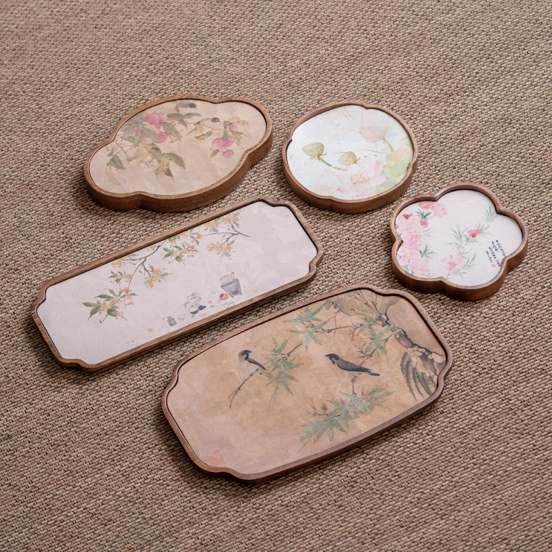 胡桃木壶承茶盘茶席套装复古干泡台茶壶托盘茶具收纳盘茶台干泡盘