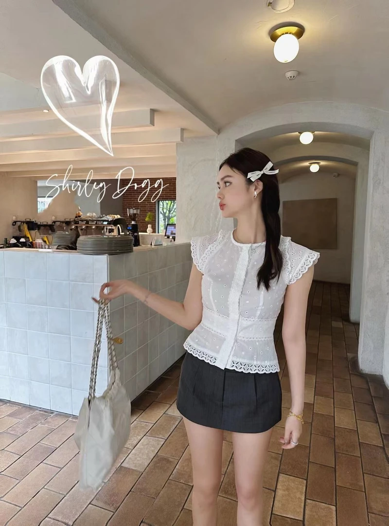 汤元家sd vintage 定制款飞飞袖甜美风T恤