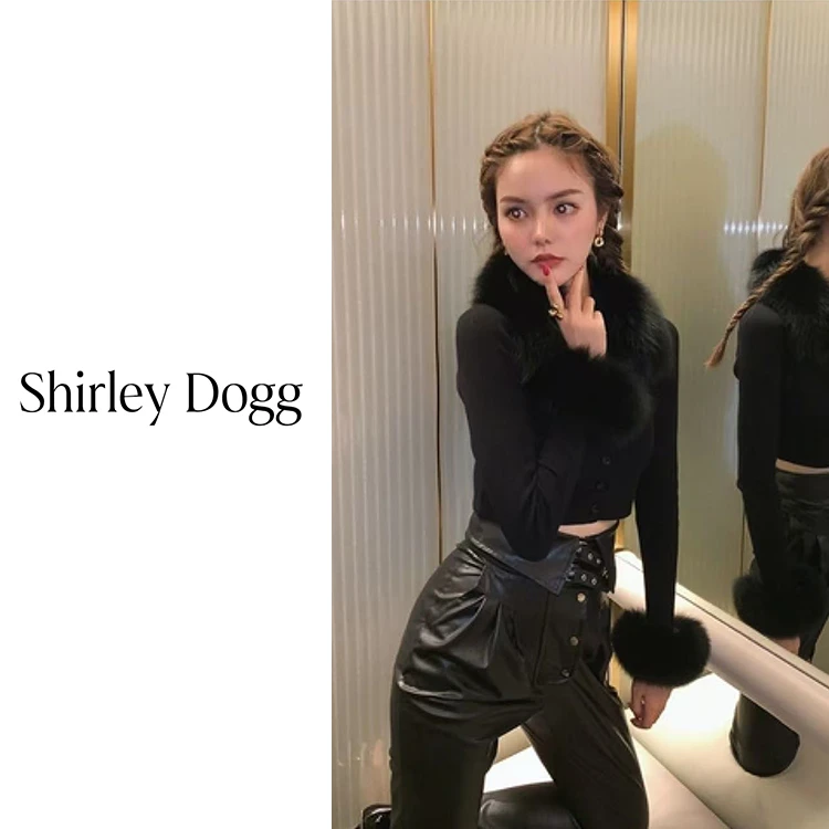 汤元家sd 狐狸毛针织衫