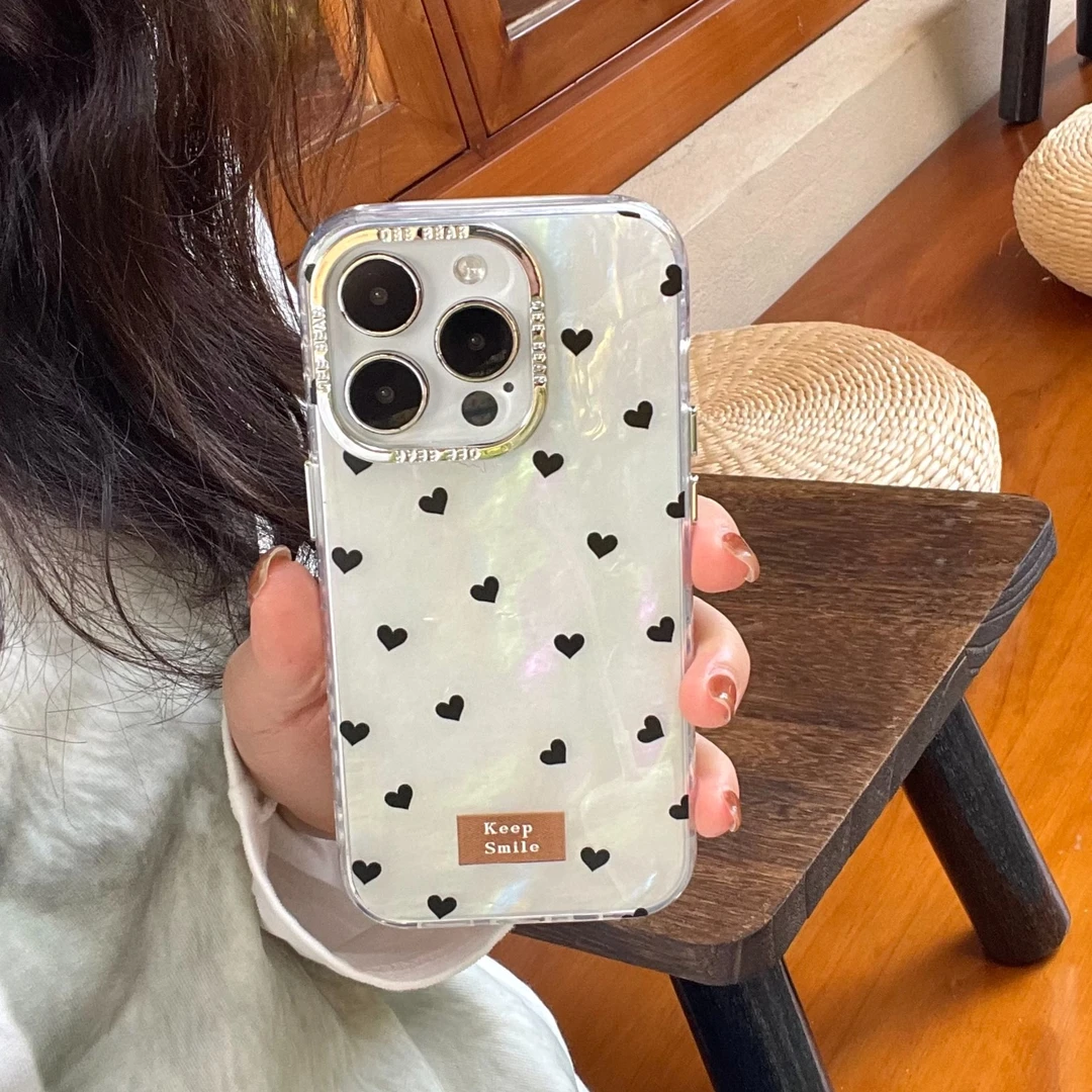 适用苹果系列iPhone15新款手机壳美感简约爱心ins小众14/13/12/11