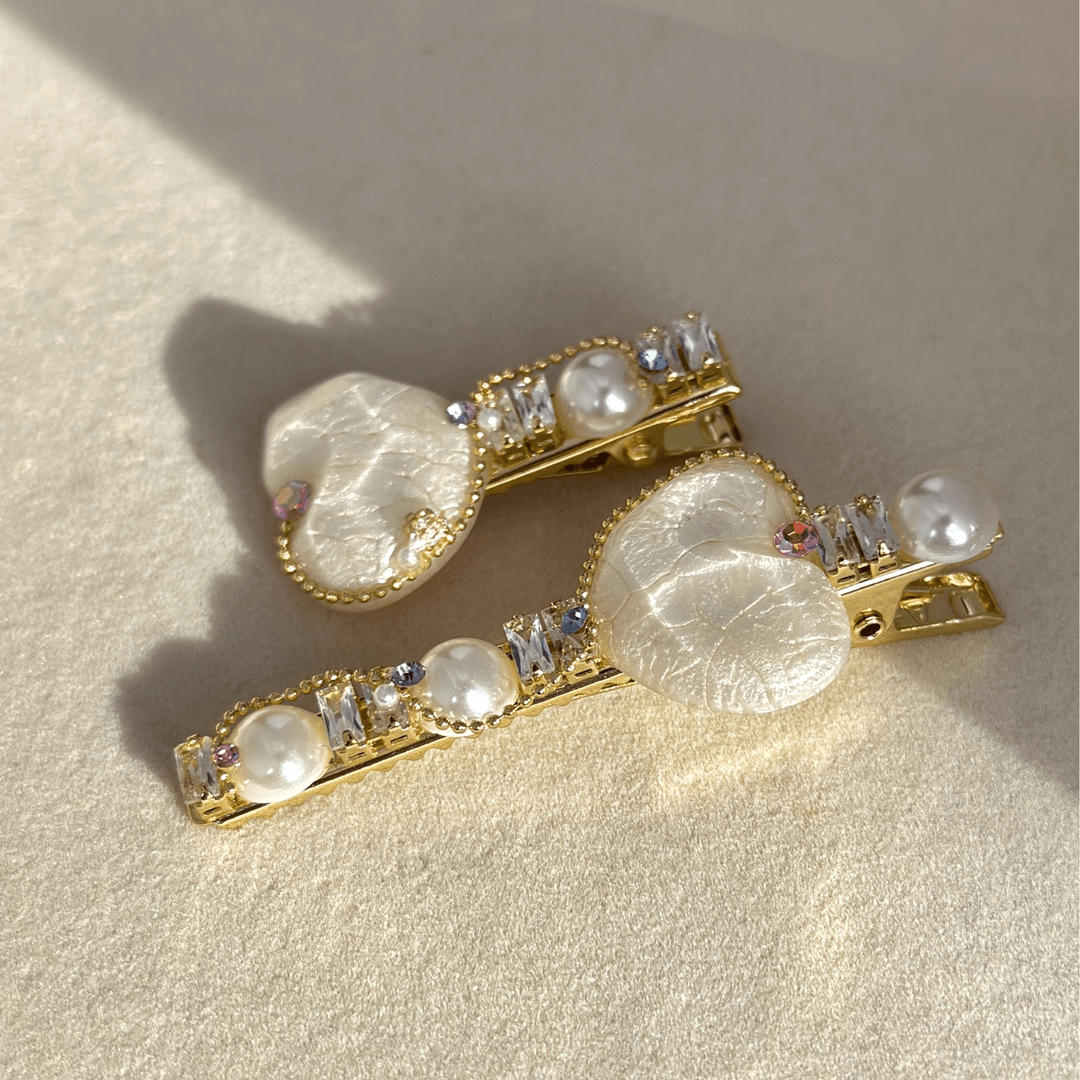 轻奢时尚百搭小众设计师优雅气质重工手工发夹DCJ096F