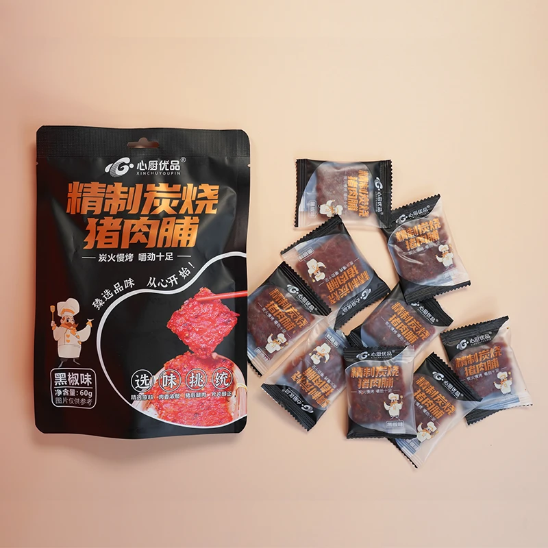 温氏心厨猪肉脯60g/袋（黑椒味）（10小包）猪肉干休闲零食零嘴小吃