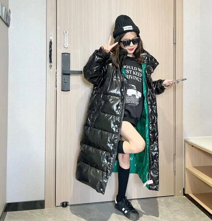 女童冬款羽绒服2023冬季新款宽松时尚个性韩版保暖白鸭绒外套潮