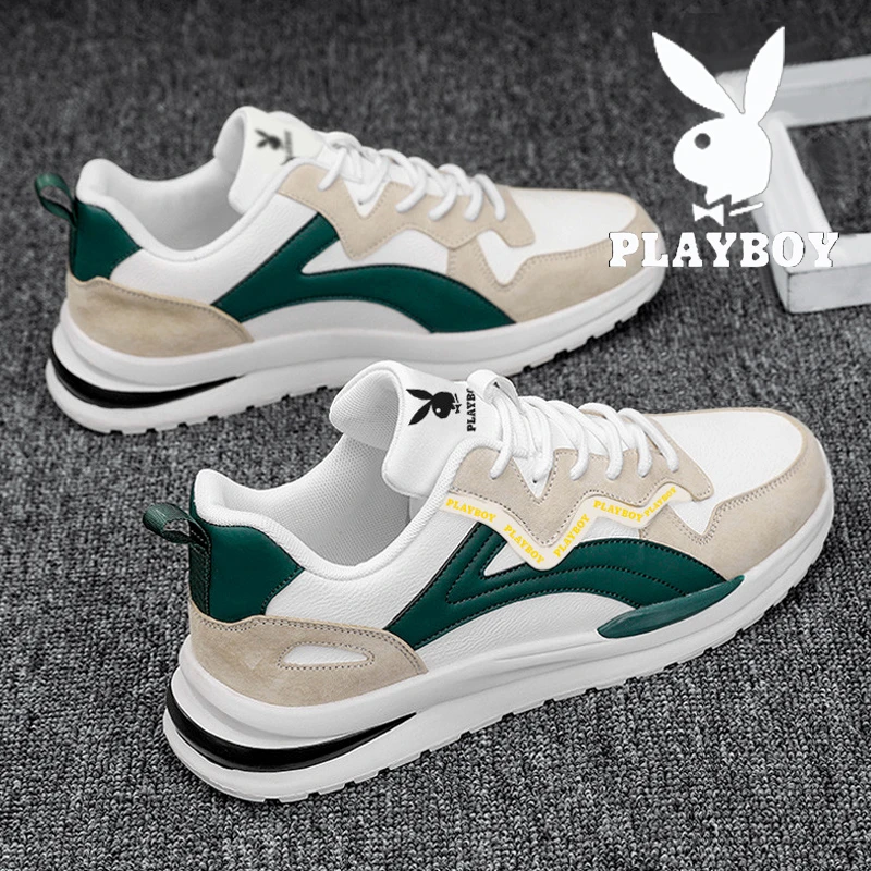 花花公子男鞋秋冬季新款百搭潮牌男士休闲皮面板鞋增高鞋子男款