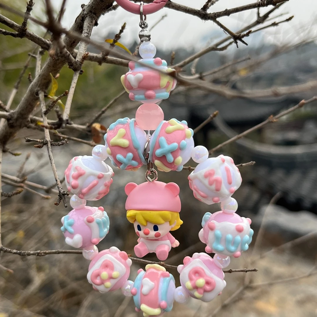 （手绘珠链手捻款）手机包挂手工DIY饰品欧气潮玩具动漫收藏礼物
