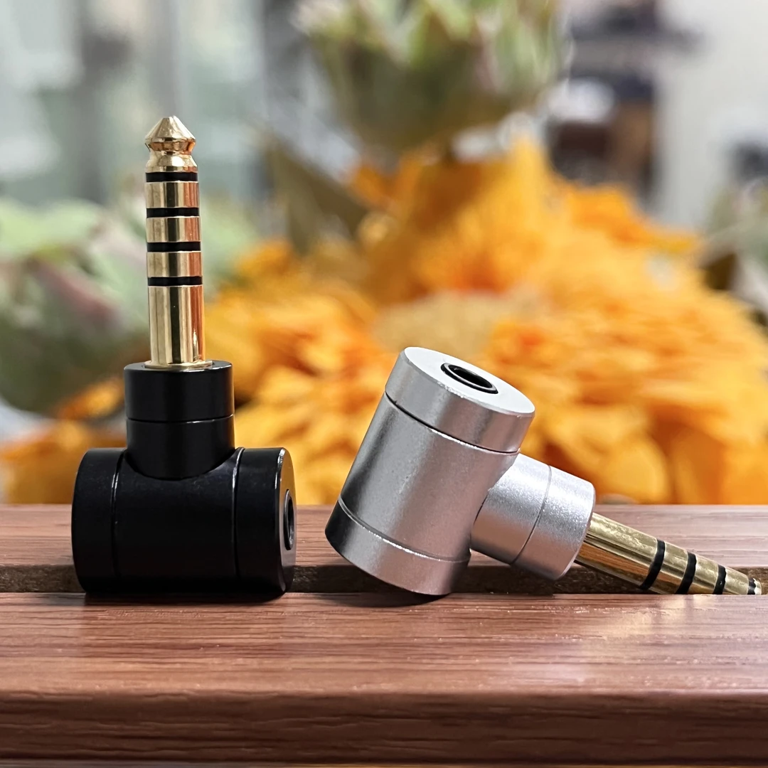准新品  HIFI无损 金属平衡转接头4.4mm转3.5mmT型弯头转换器