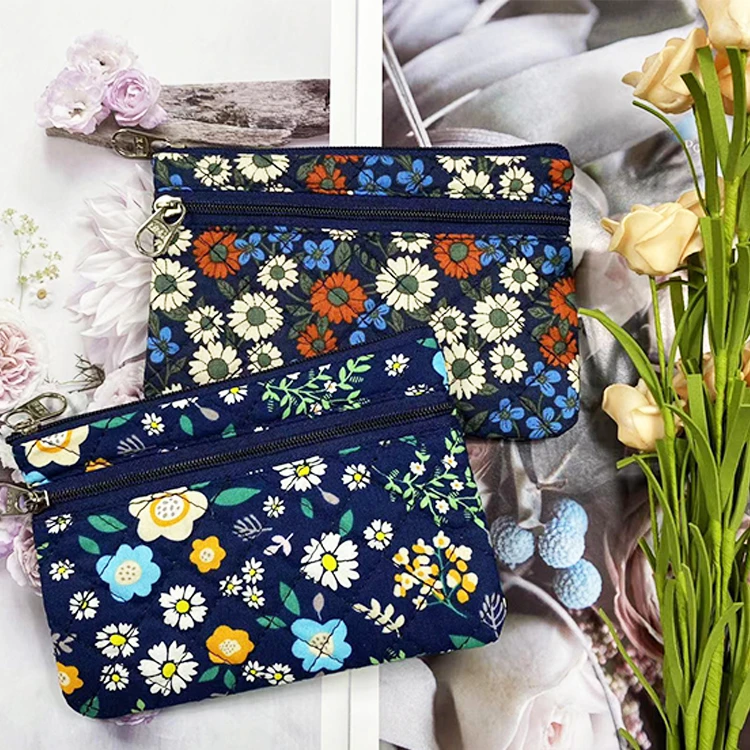 零钱包女布艺韩国钱包中老年复古简约布钱包多功能可放老人手机包