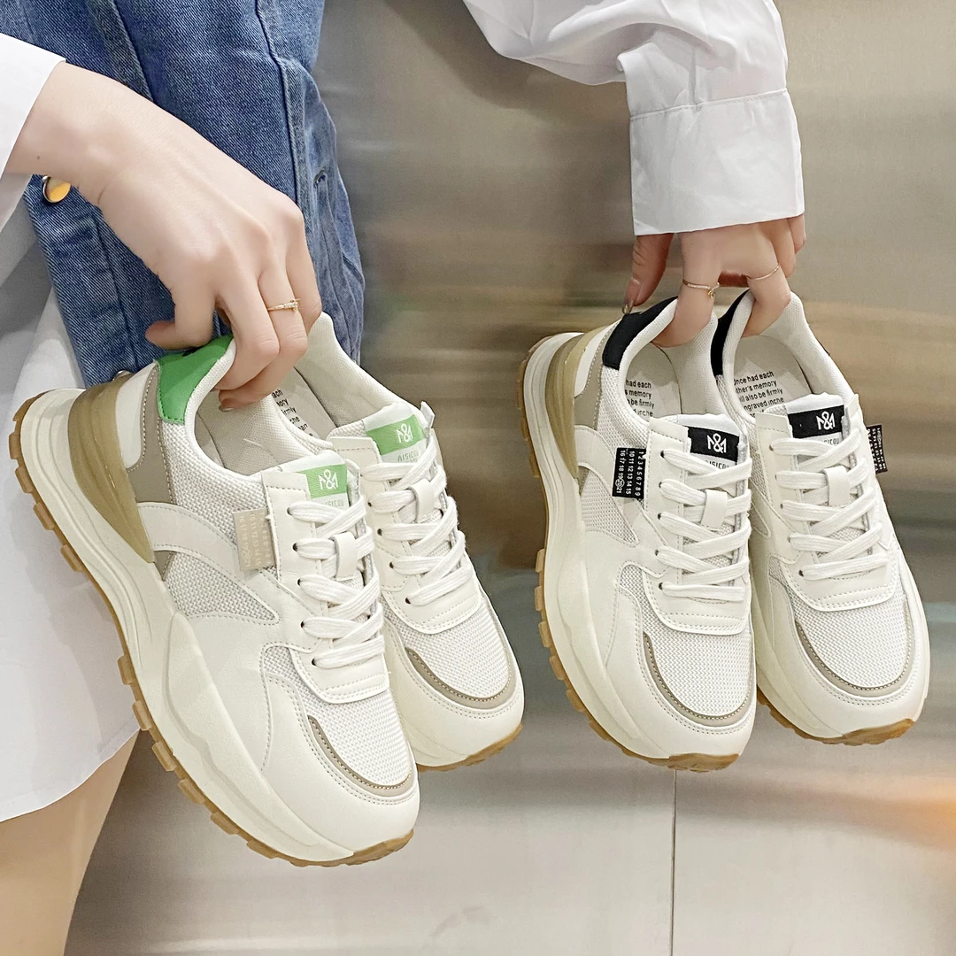 【福利品】超火阿甘鞋女ins潮百搭网面透气真皮休闲运动鞋