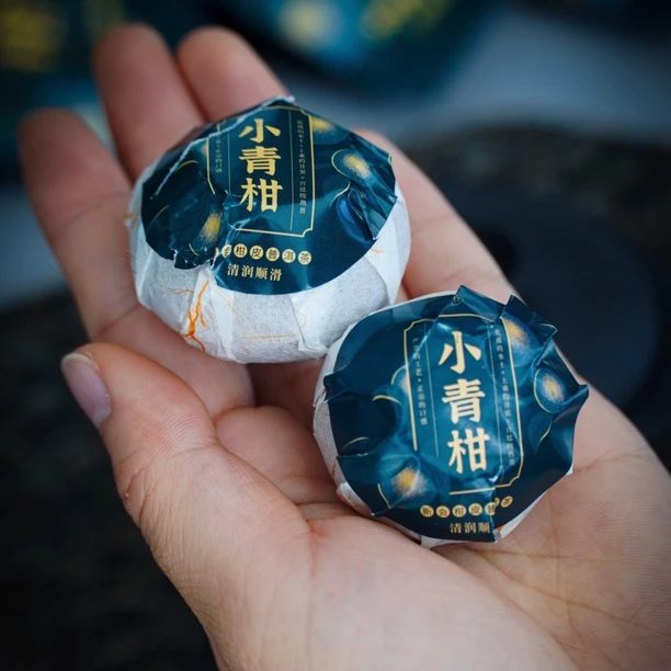 2022年新会小青柑普洱茶熟茶陈皮小青柑古树宫廷熟普柑普茶