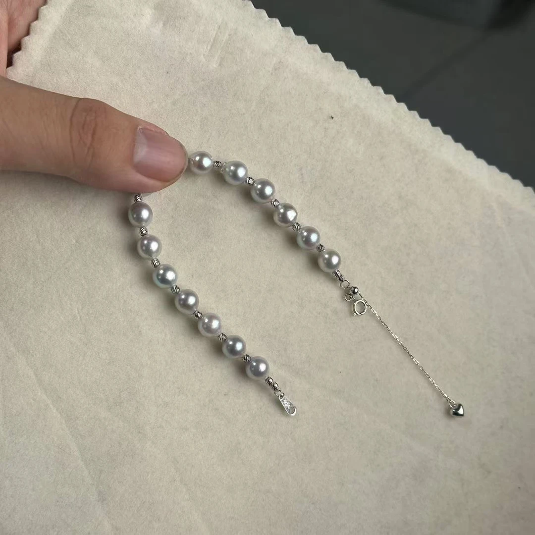 【欣欣孤品】S925银真多麻手链 高品质海水真多麻手链