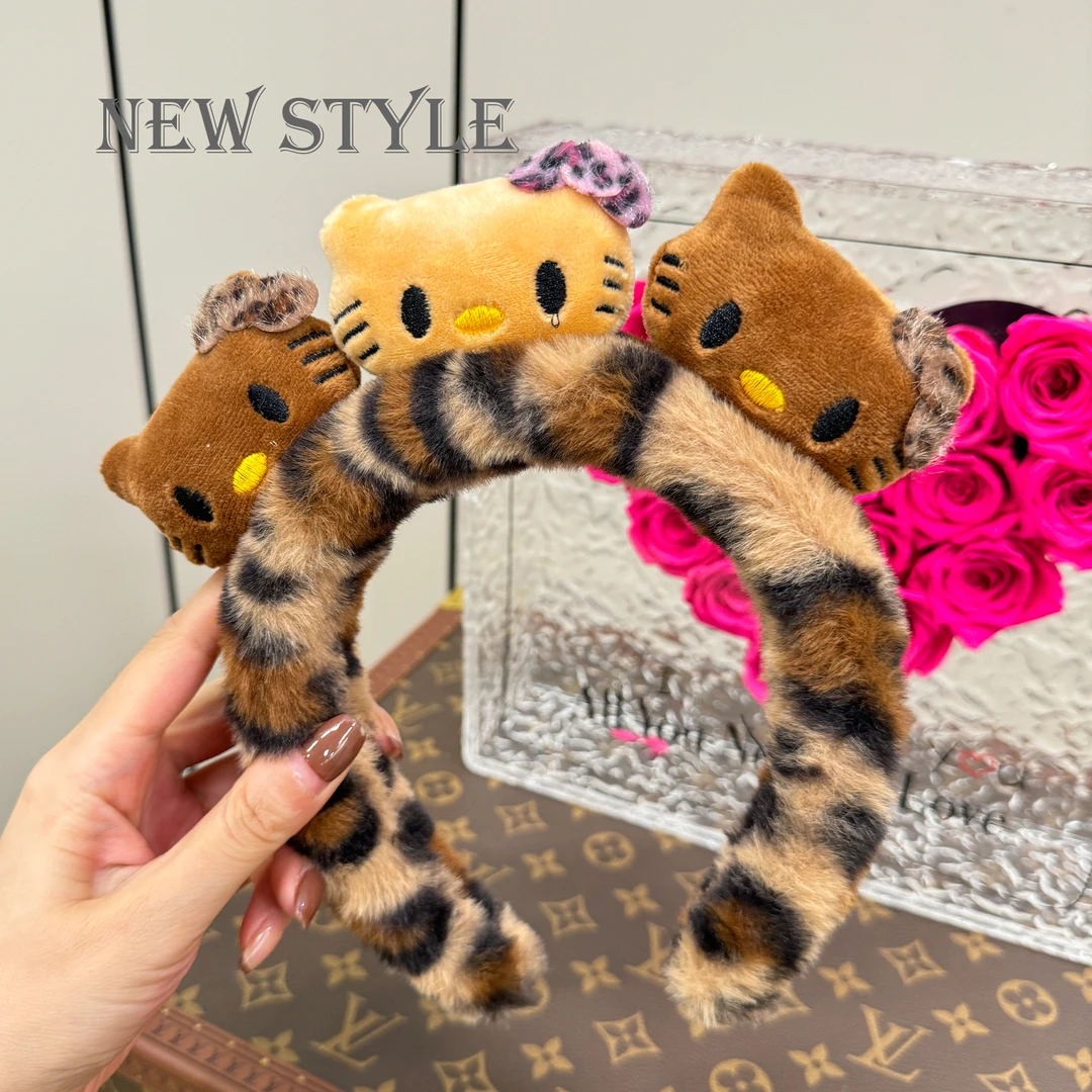 猫猫虎纹可爱发箍百搭少女毛绒甜美秋冬圣诞简约网红简约网红韩版
