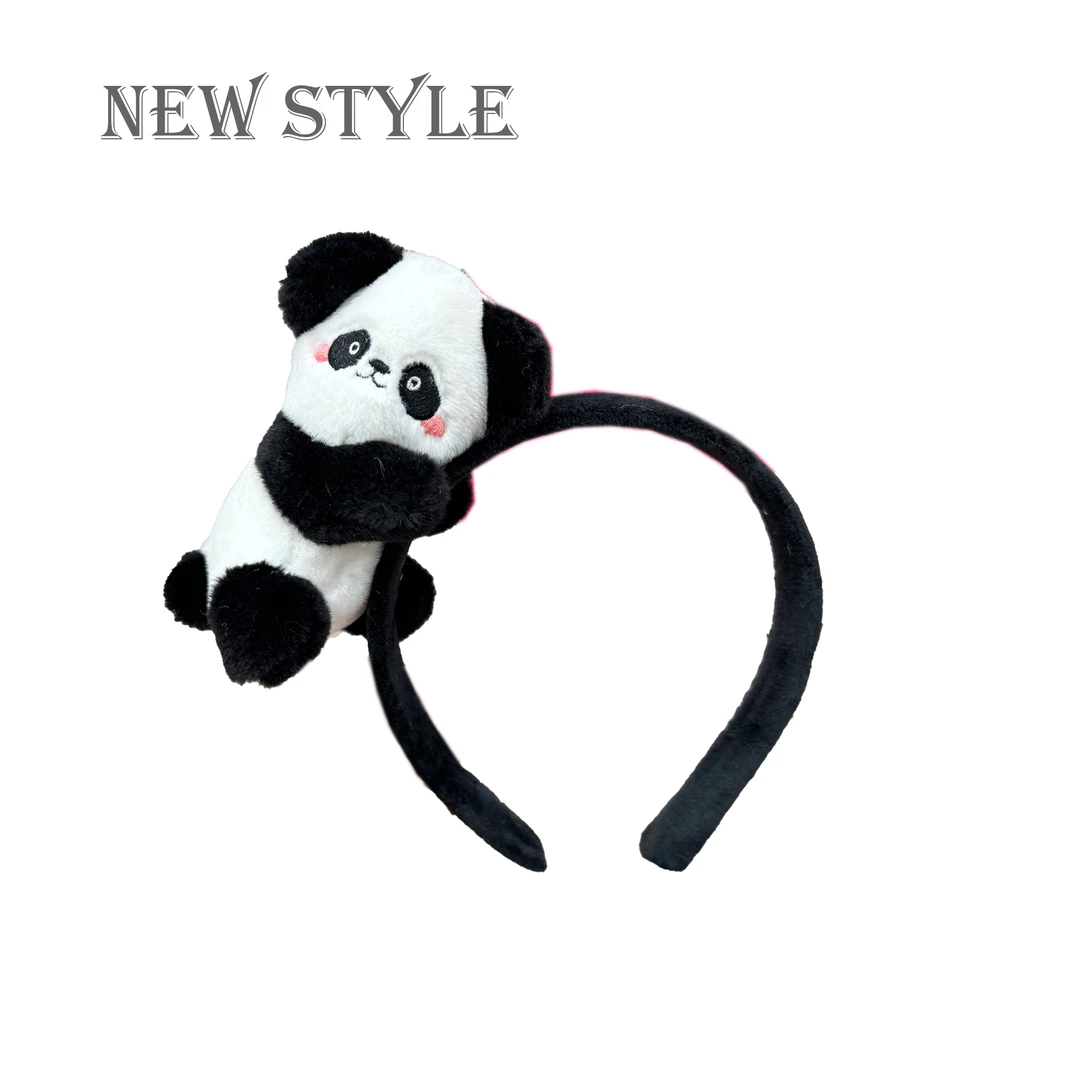 可爱卡通毛绒熊猫发箍小熊猫头饰头箍动物园发卡发夹儿发饰超萌