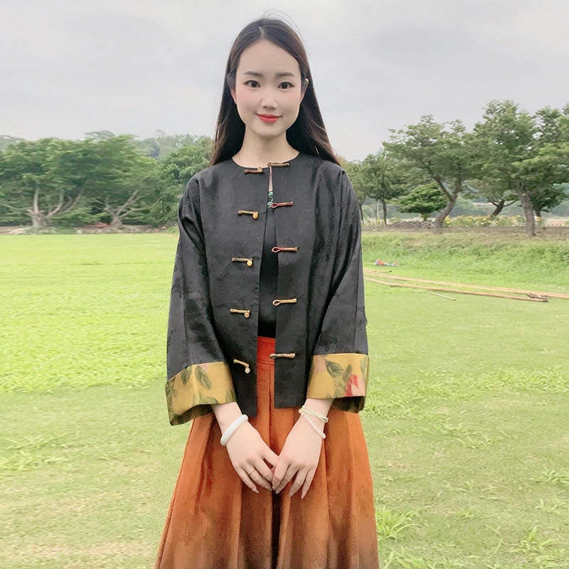 桑蚕丝精致印花宽松百搭气质舒适凉爽夏季女系带外披外套WS050132