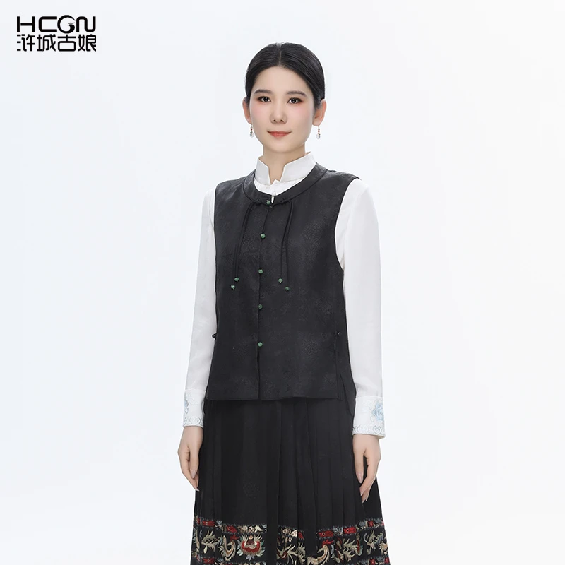 夏天万能百搭洛尘香云纱高端小马甲桑蚕丝100%女款外穿-BCL181126