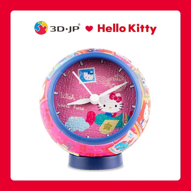 【三丽鸥】3D-JP145片桌上时钟拼图HelloKitty缤纷集邮册KC1055