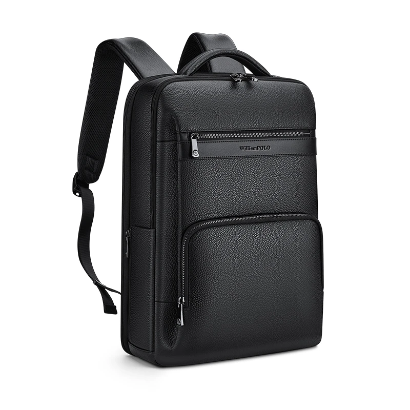 英皇保罗正品户外真皮背包男时尚多功能双肩包商务休闲男士电脑包