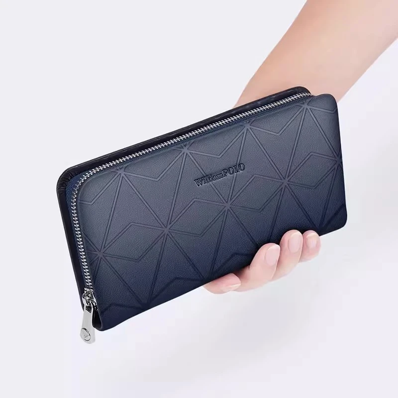 英皇保罗时尚百搭钱包男士2025新款真皮手拿包大容量高档长款拉链
