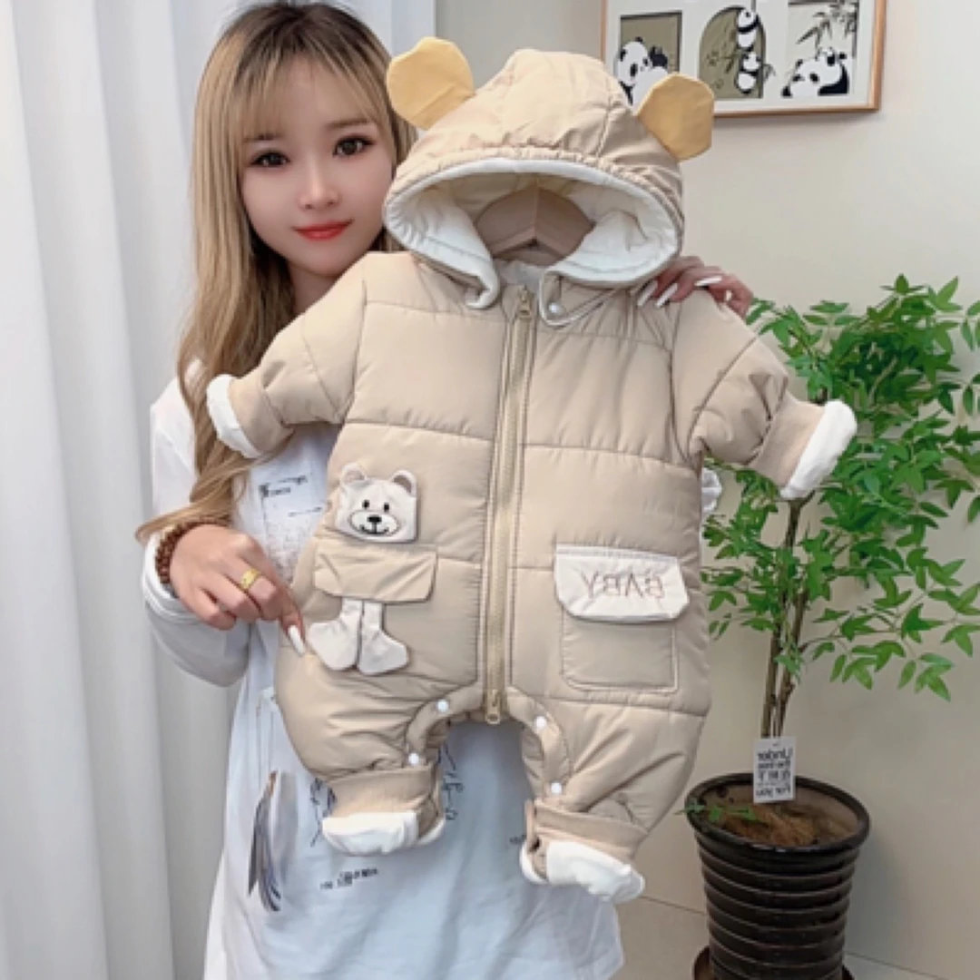 2024新款婴幼儿冬季可爱宝宝连体衣加绒加厚外出服