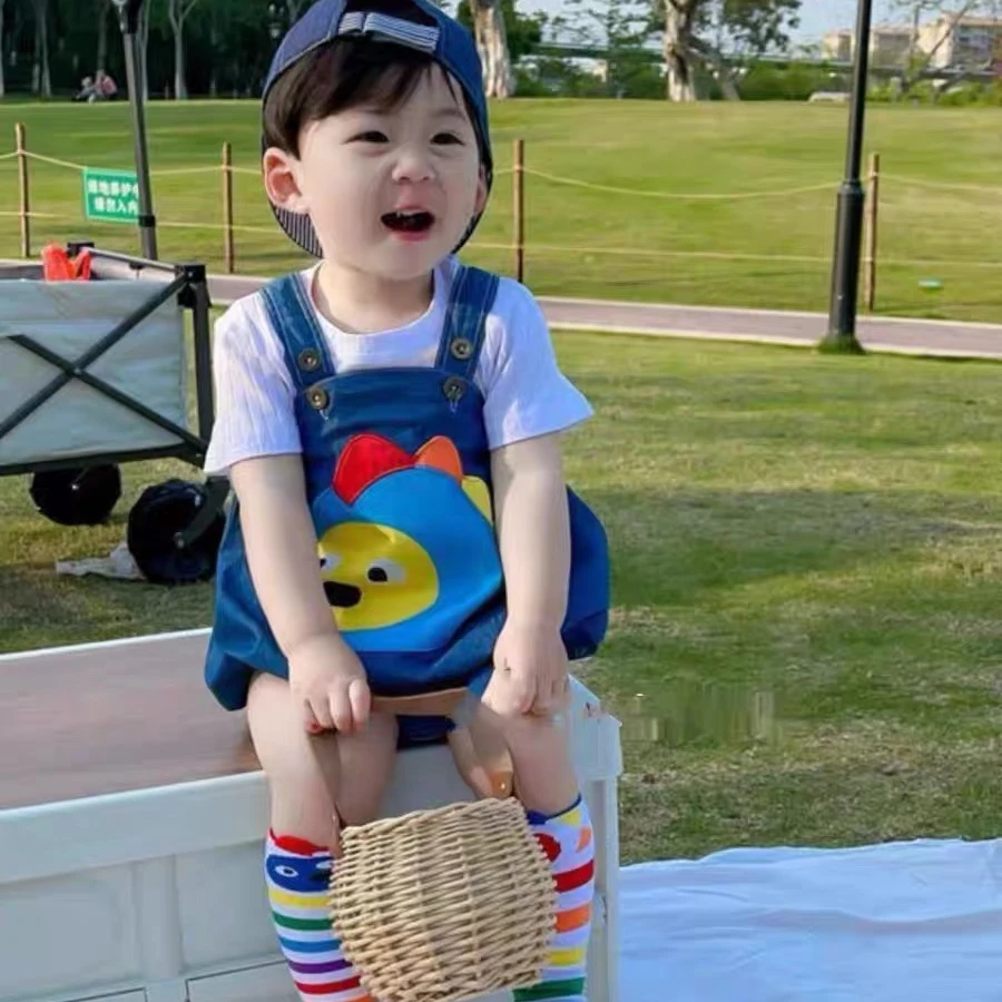 婴儿夏季哈衣儿童恐龙背带裤洋气可爱包屁裤夏季新款连体裤