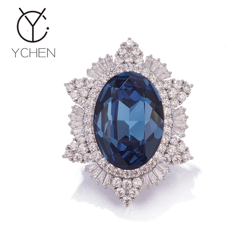 VELLICHOR 铜合金胸针 精致水晶公主徽章胸针女高档西装配饰别针