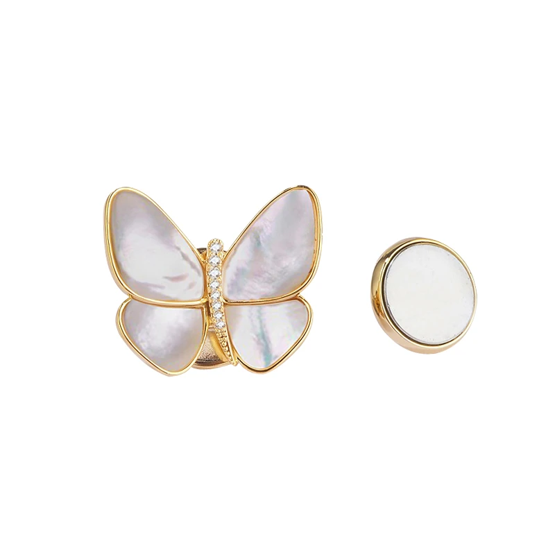 VELLICHOR 铜合金胸针 免缝磁吸蝴蝶胸针连衣裙防走光扣