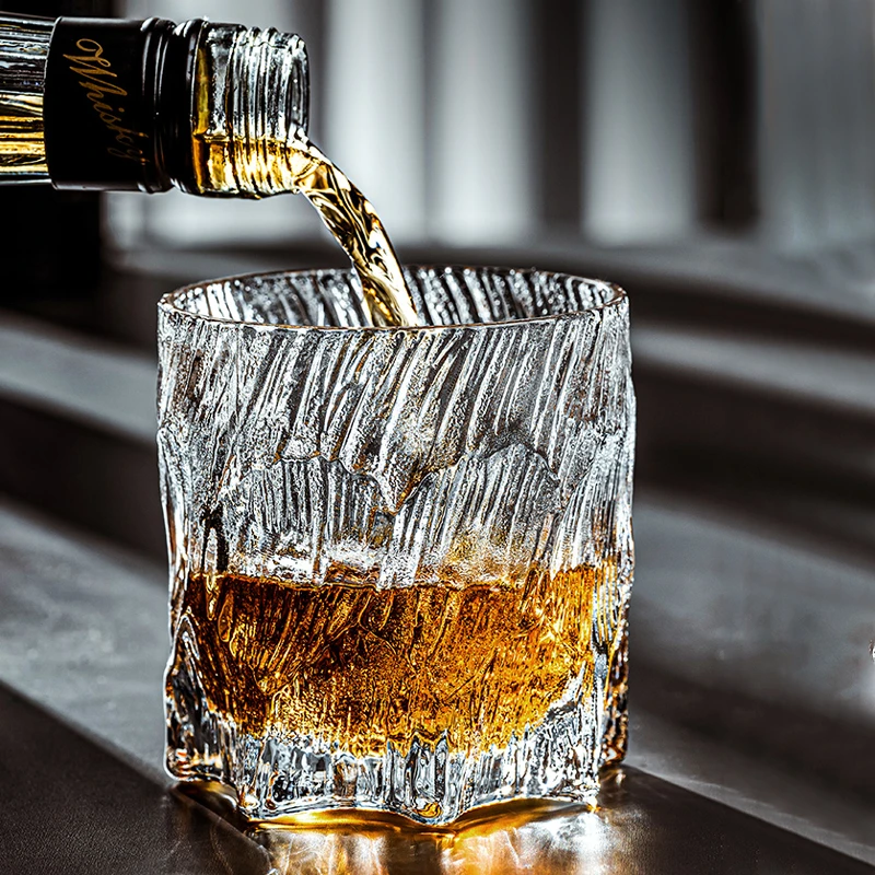 【2个】岩石设计威士忌酒杯小众复古啤酒杯磨砂洋酒杯精致玻璃杯子