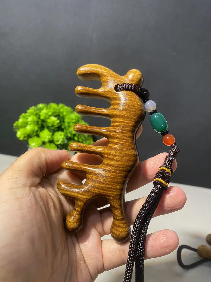 厚款巴拉圭绿檀，带绳款蜗牛按摩梳，防脱，头疗