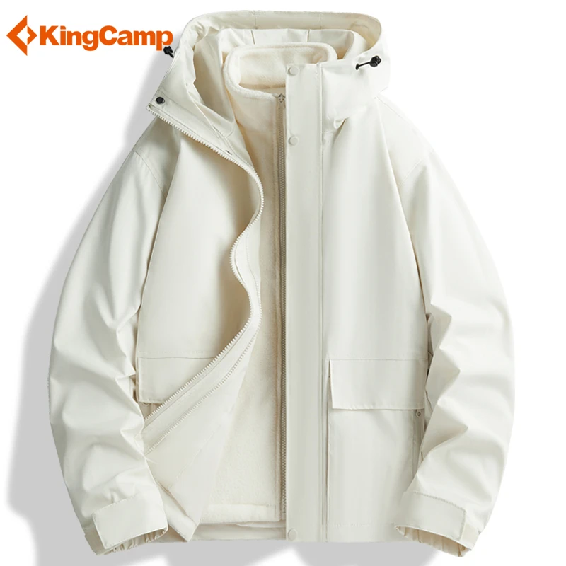 KingCamp三合一冲锋衣男女秋冬款抓绒内胆防风防水情侣款棉服外套