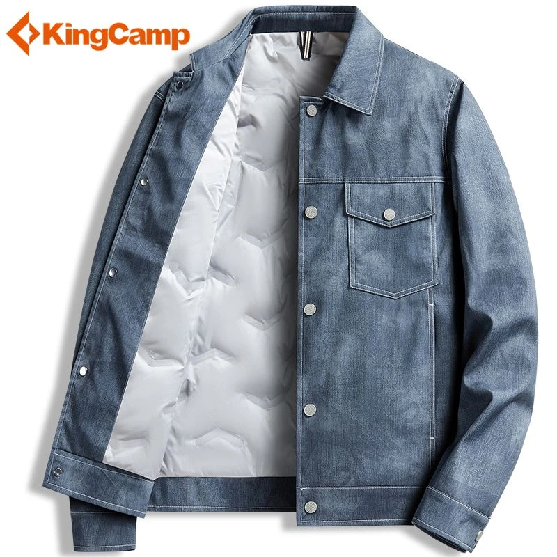 KingCamp户外羽绒服男冬季休闲时尚翻领保暖防寒工装羽绒衣外套