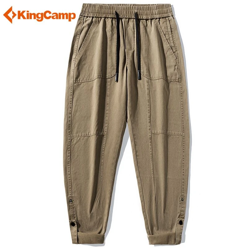 KingCamp秋季新款户外休闲裤男时尚宽松复古水洗直筒登山运动长裤