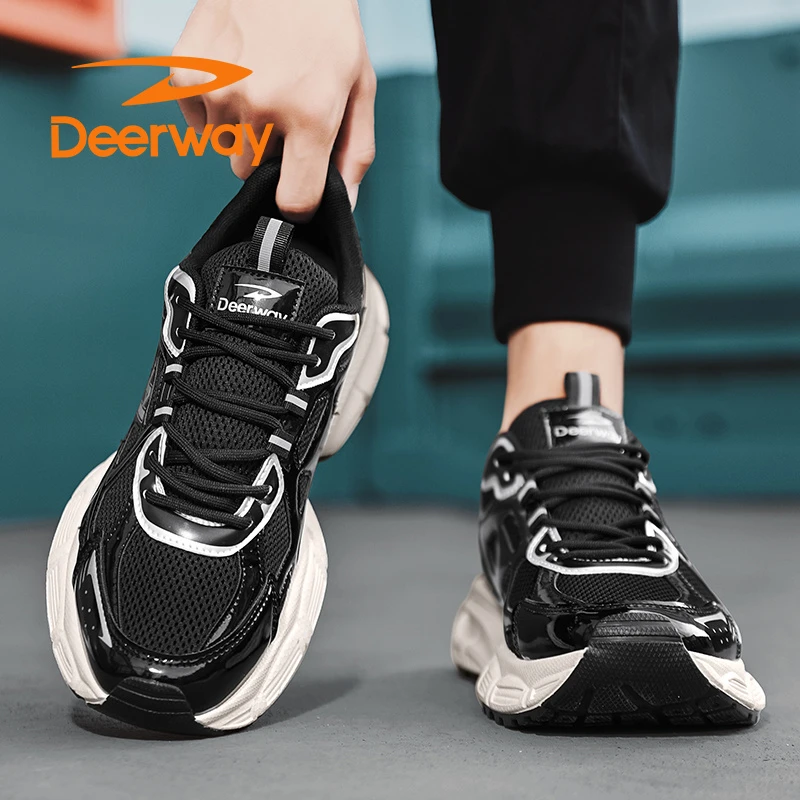 Deerway/德尔惠男鞋秋季新款厚底运动休闲鞋青少年旅游鞋潮牌跑鞋