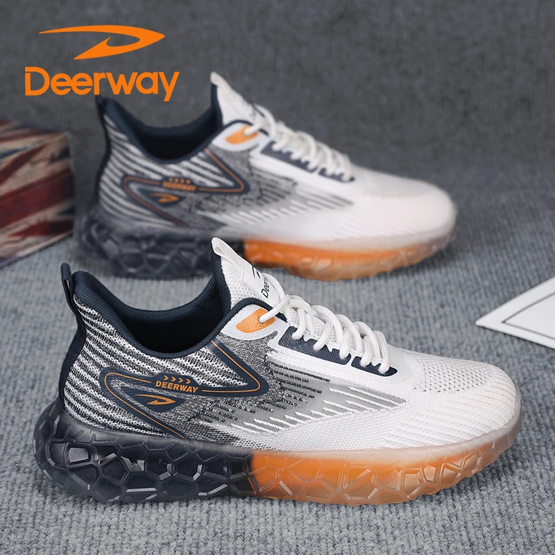 德尔惠【风感波粒】夏季透气男鞋新款防滑缓震休闲跑步鞋轻便网面鞋