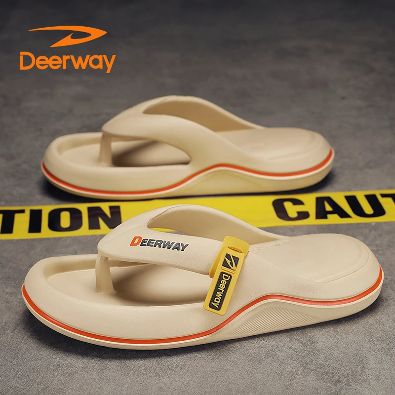 德尔惠夏季男鞋外穿人字拖户外厚底防滑沙滩鞋软底时尚踩屎感拖鞋