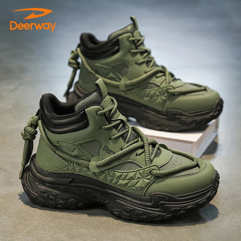 德尔惠夏季新款运动休闲鞋防滑户外马丁靴老爹潮鞋增高男鞋雪地靴