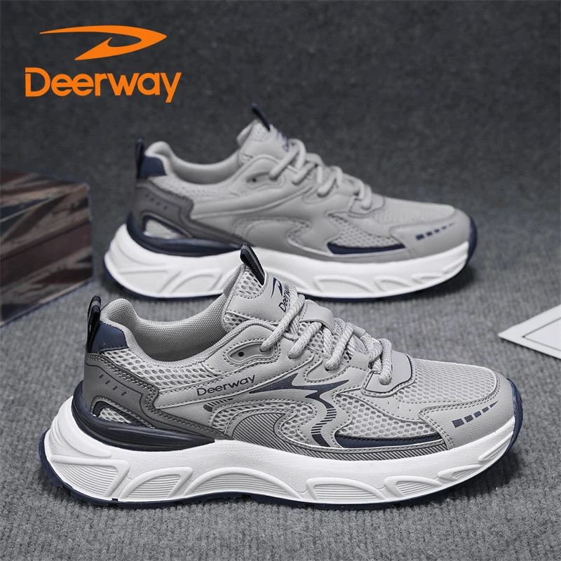 德尔惠【风感波粒】夏季休闲男鞋新款透气网面鞋防滑运动百搭老爹鞋