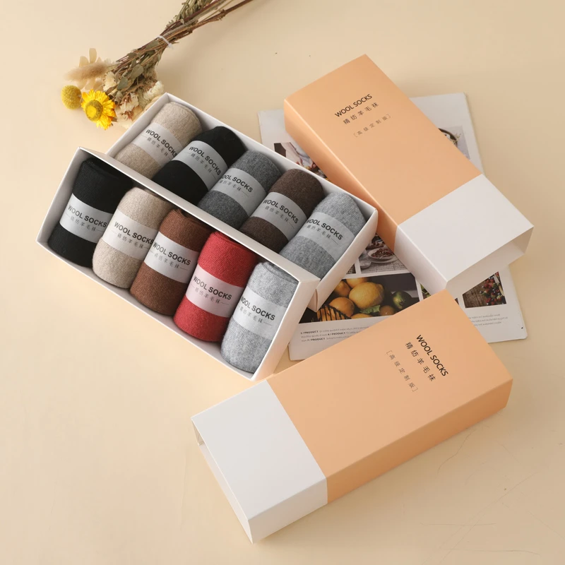 简约纯色精纺羊毛袜子防臭秋冬季男女男士厚棉袜女士保暖
