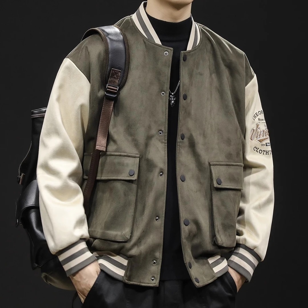 韩版高级感棒球服时尚经典潮牌休闲百搭潮流帅气舒适大码男士夹克