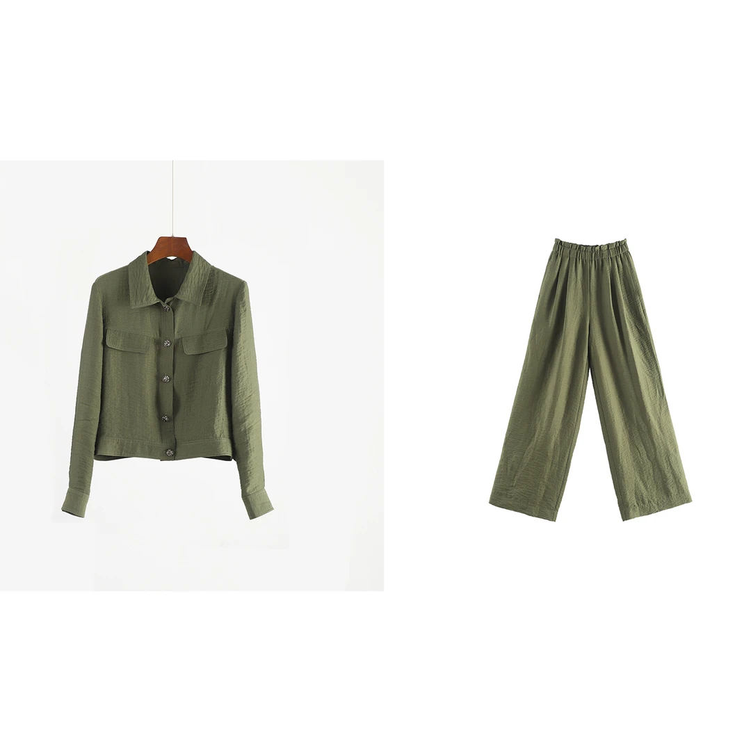 【7888636】2025春夏款女士时尚气质舒适透气宽松设计师休闲套装