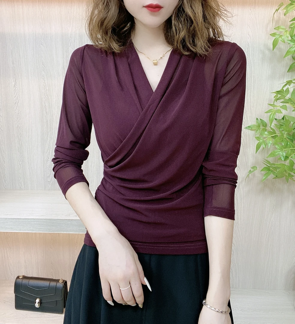 秋季新品优雅气质显瘦百搭气质弹力小衫2024年新品