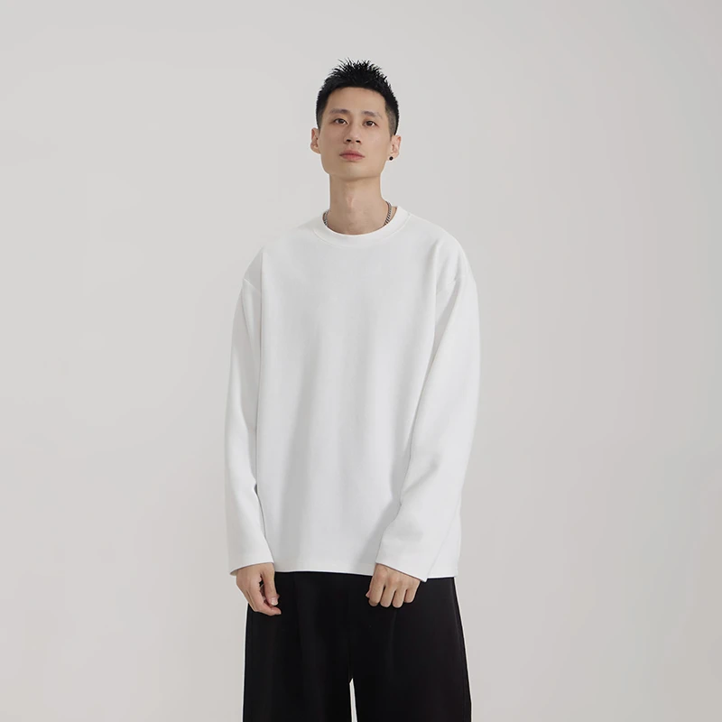 秋冬新款净版打底套头纯色百搭长袖时尚潮流简约宽松打底【201】