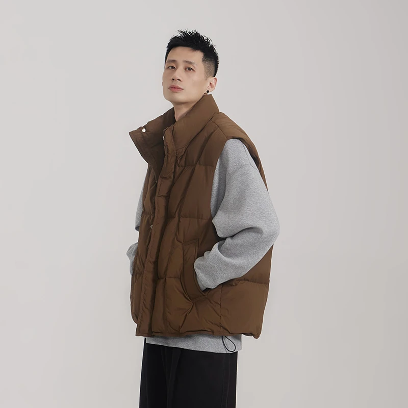 冬季新款90白鸭绒马甲潮流防风百搭男女同款羽绒背心马甲25273