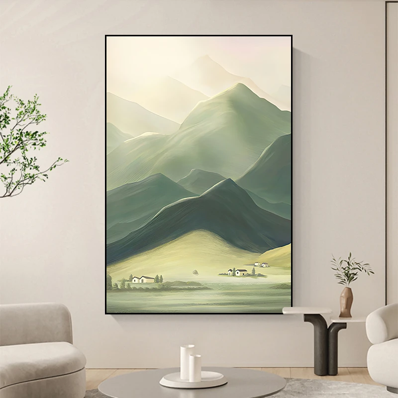 美心向尚巨人山客厅玄关餐厅沙发背景画客厅墙壁装饰画落地画挂画