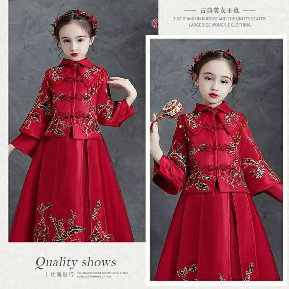 女童背带裙套装冬季加绒儿童连衣裙中大童休闲宽松裙子公主裙童装