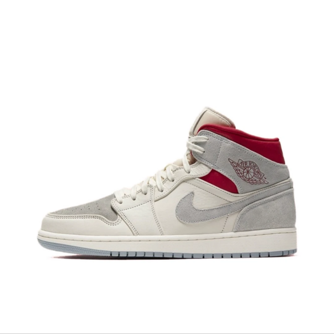 AIR JORDANAir Jordan 1AJ1白红灰SNS联名麂皮中帮球鞋CT3443-100