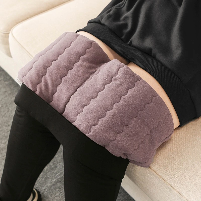 A0251【保暖#一件过冬】胖mm大码秋冬时髦简约加厚高腰打底裤棉裤