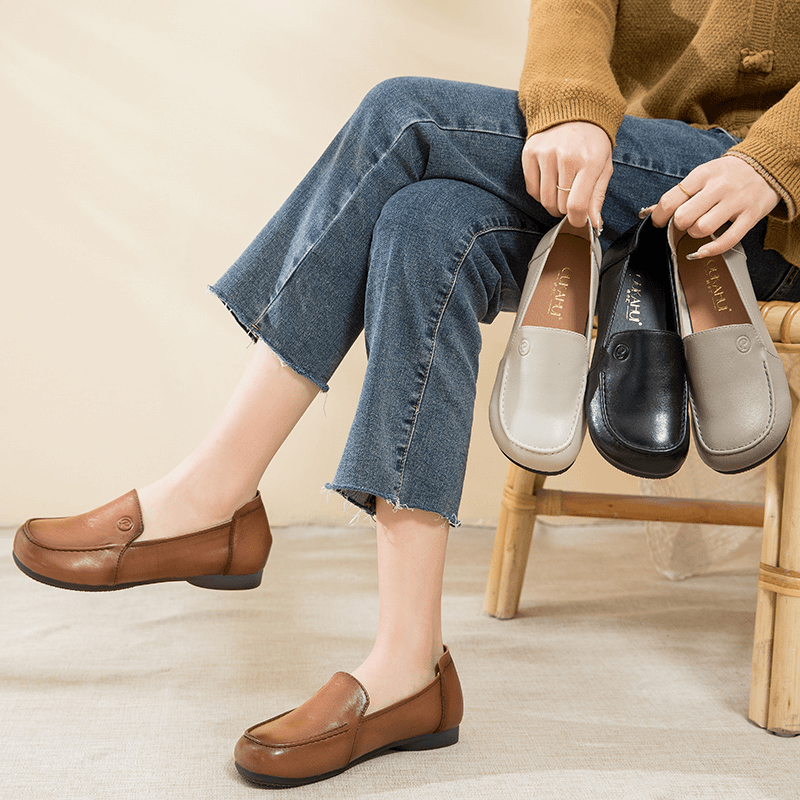 6800浅口单鞋春秋百搭软底复古春季粗跟圆头秋季