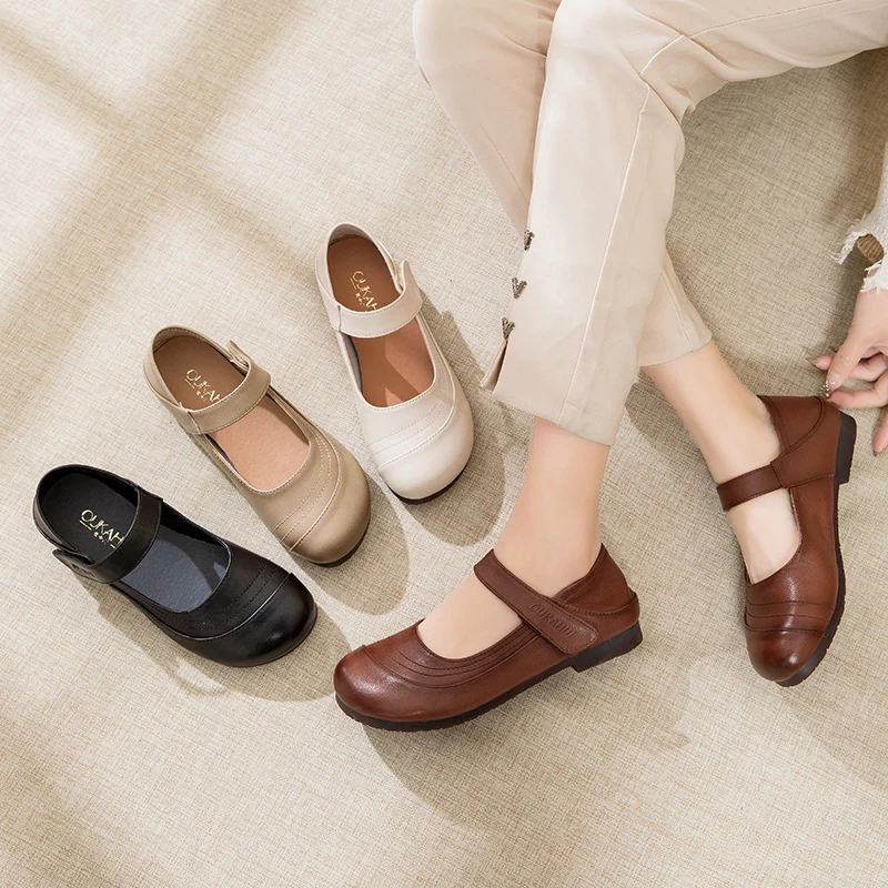 6816春秋百搭软底妈妈鞋平底浅口圆头秋季中老年春季单鞋