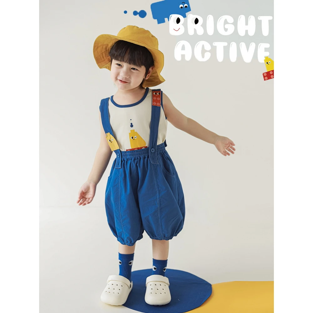 【夏款热销】幼悠男童背带乐高积木系列裤子FN0145  FN0150 FN0147